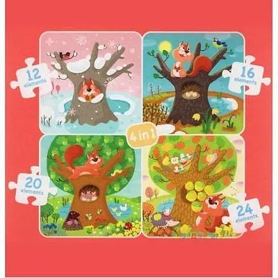 Пазлы 4 в 1 DoDo Toys Времена года с 12, 16, 20 и 24 элементами (300125) - фото 3