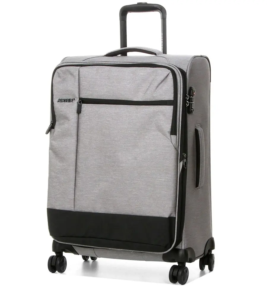 Валіза середня М тканинна Airtex 6659 66x44x59см 85л Срібна