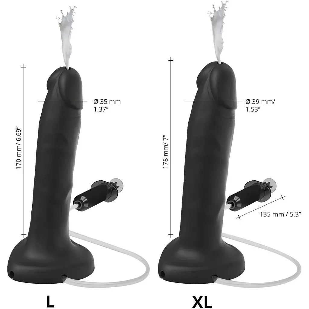 Фалоімітатор, що кінчає Strap-On-Me Squirting Cum Dildo Realistic Black L - фото 3