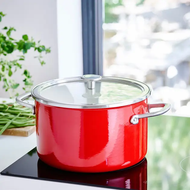 Каструля з кришкою KitchenAid Steel Core CC003270-001 24 см 6 л червона - фото 2