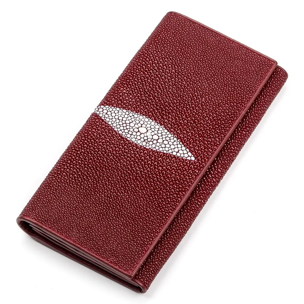 Гаманець жіночий STINGRAY LEATHER 18097 з натуральної шкіри морського ската бордовий - фото 11