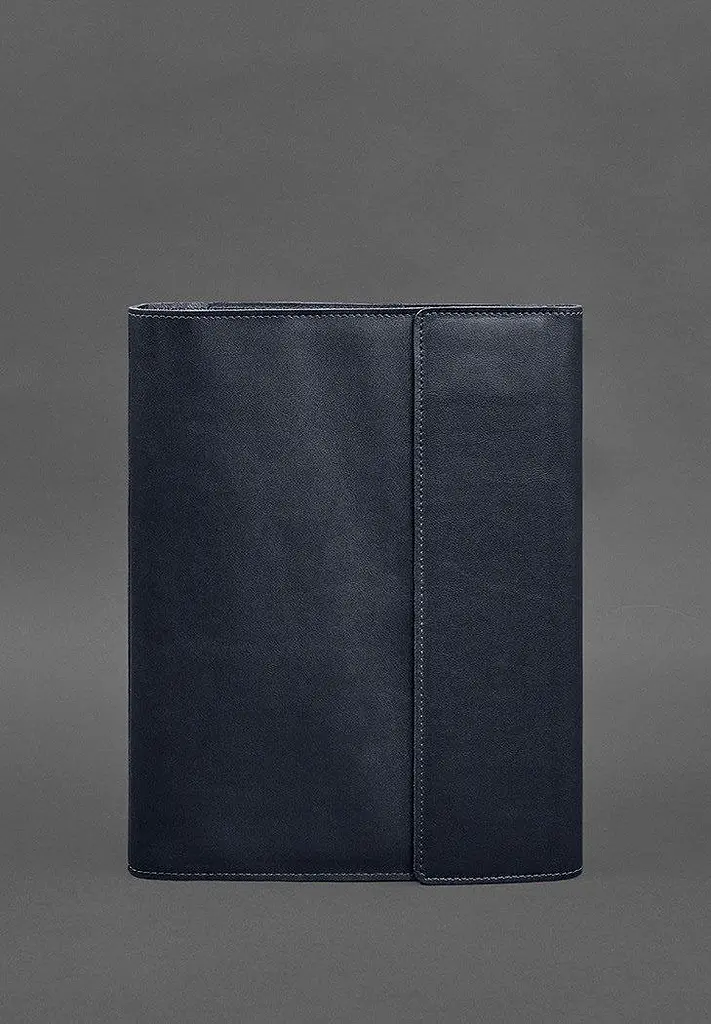 Шкіряна папка для документів "Сімейна" А4 Темно-синя - фото 2