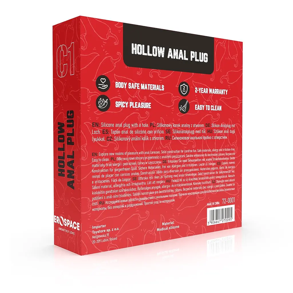 Анальна пробка Erospace Wild Play C1 11.3 см (чорний) - фото 8