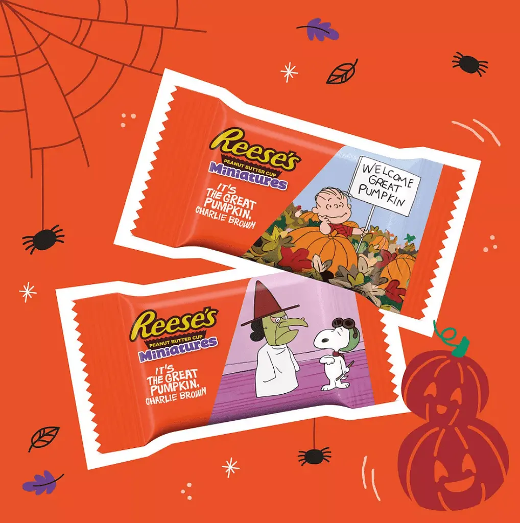 Шоколадні цукерки Reese's Peanut Butter Milk Chocolate Snoopy and Friends Halloween Candy Miniatures 281г - фото 2