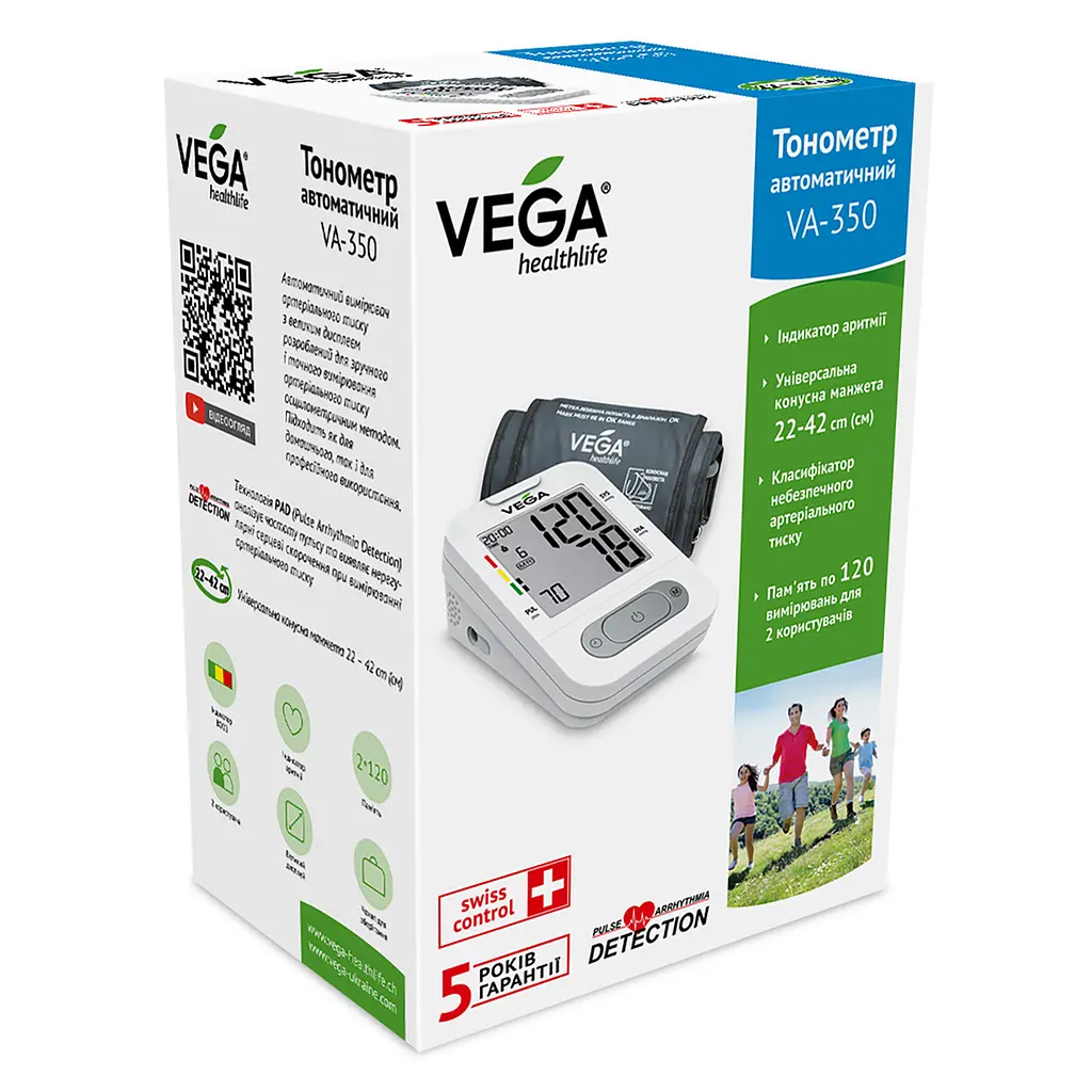 Автоматический тонометр Vega VA-350 - фото 8