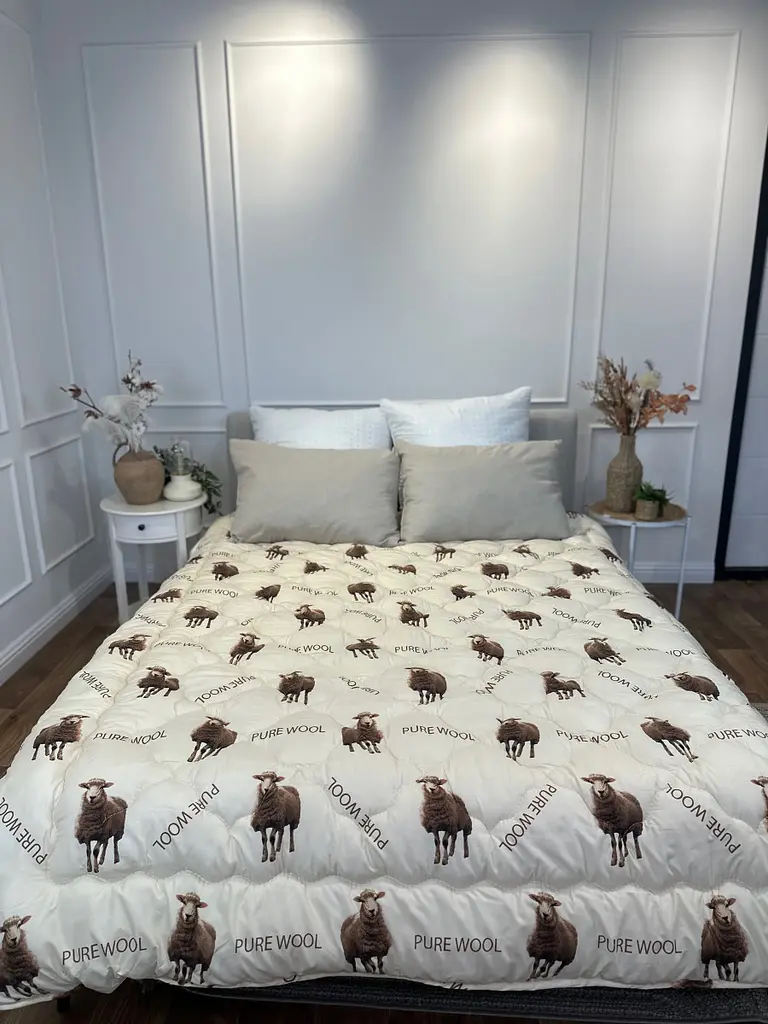 Ковдра євро з овечої вовни Arda Pure wool 21435 195х215 см бежева - фото 9