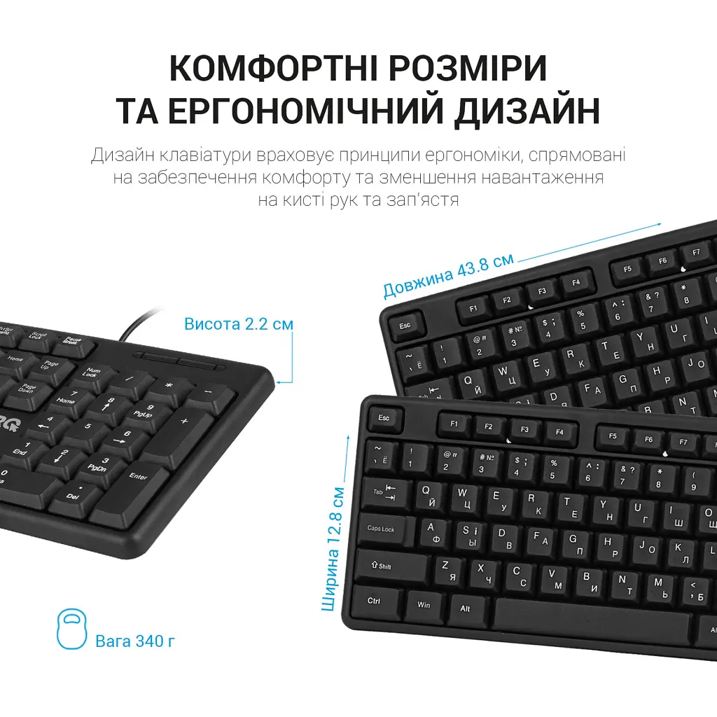Клавіатура OfficePro SK166 USB Black (SK166) - фото 5