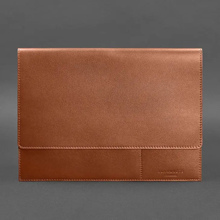 Кожаная папка для документов А4 (на магнитах) светло-коричневая - фото 5