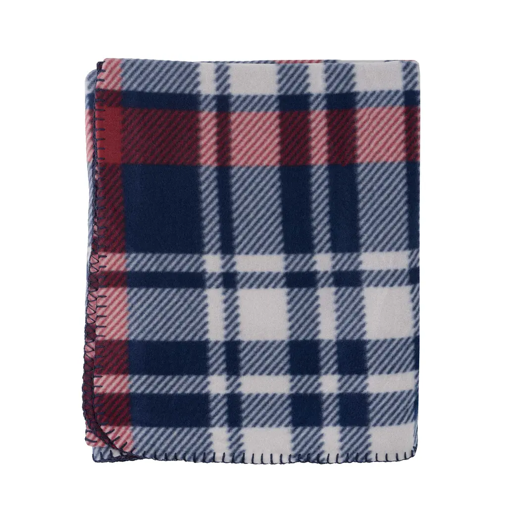 Плед Ardesto Fleece 100% поліестер клітинка синьо-бордовий 130 x 160 см (ART0719PB) - фото 3