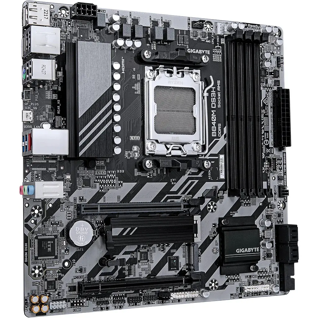 Материнська плата Gigabyte B840M DS3H sAM5 B840 4xDDR5 M.2 HDMI DP mATX - фото 2