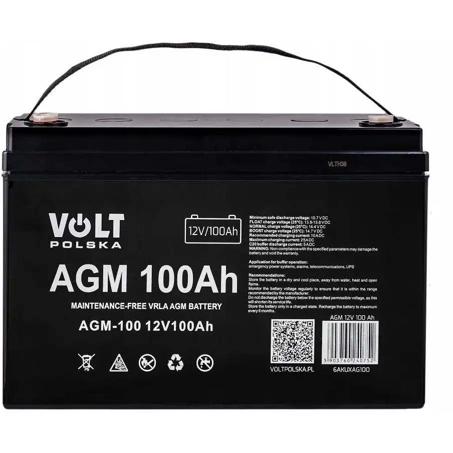 Гібридний ДБЖ/інвертор Volt Polska SINUS PRO 2000 S 24/230V 1400/2000W + 2 шт Акумулятор VOLT VRLA 100Ah 12V - фото 7