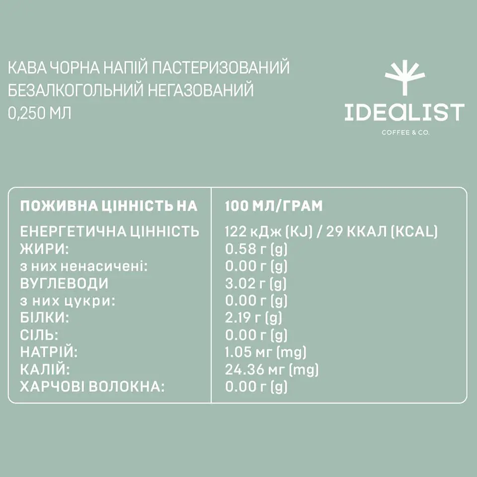 Кофейный напиток Idealist Coffee & Co. Americano 0.25 л - фото 2
