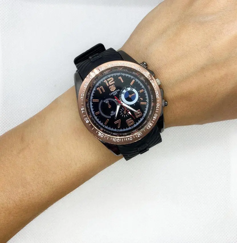 Годинник чоловічий наручний Clockhouse Carrera GMT BMW Чорний з бронзою (IBW878B) - фото 2