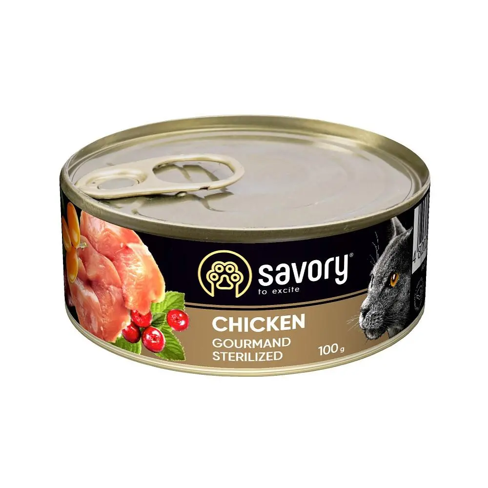 Вологий корм для стерилізованих котів Savory 100 г (курка) - фото 2