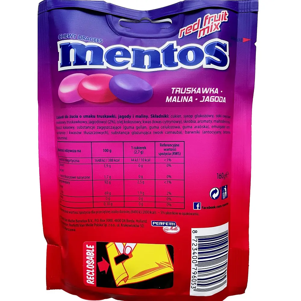 Драже Mentos Red Fruit Mix 160g - фото 2