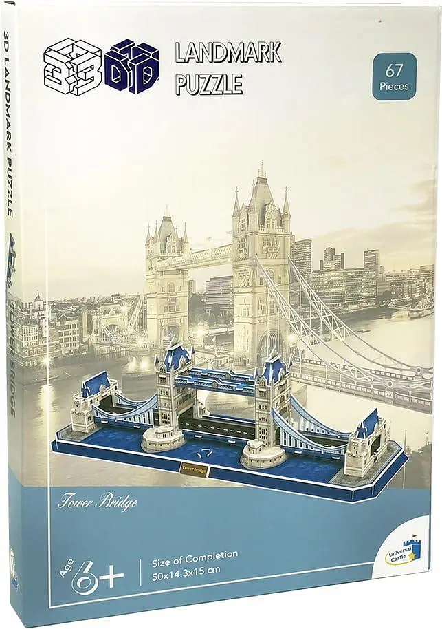 3D пазл Tower Bridge на 67 деталей для дітей і дорослих - фото 4