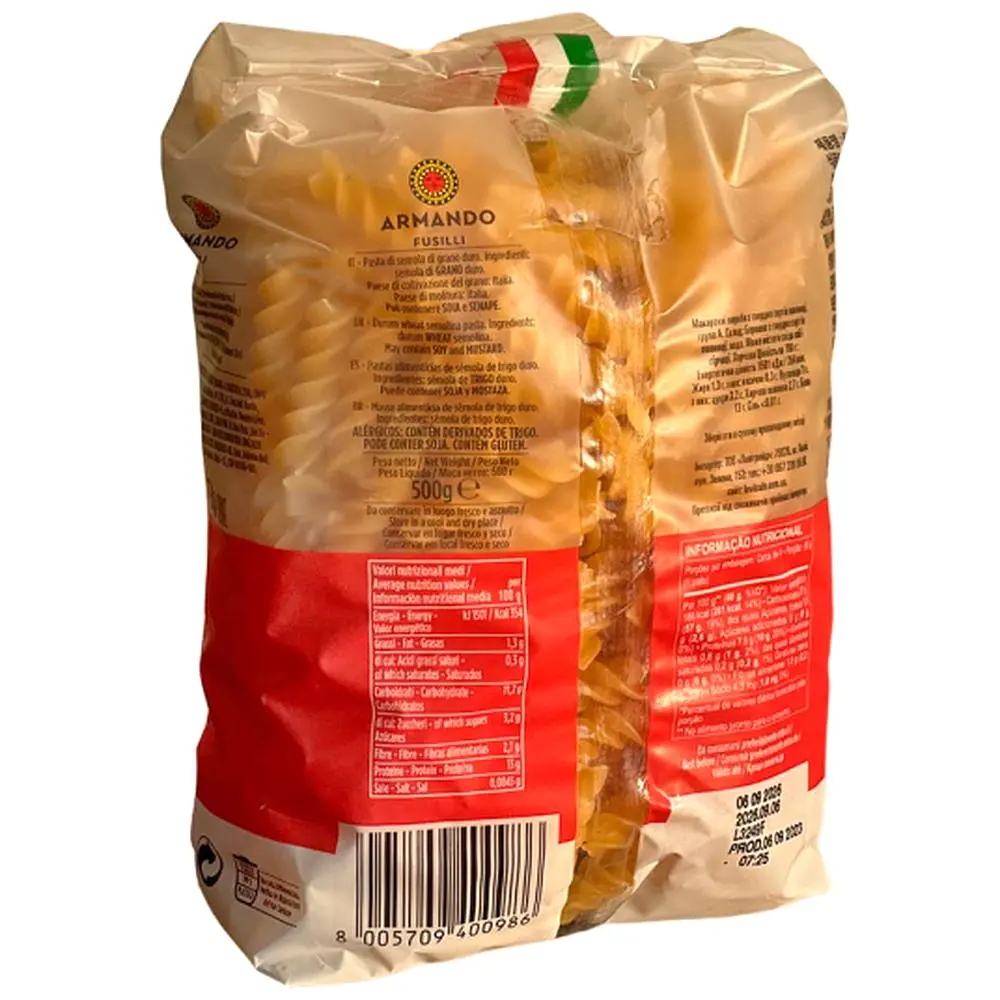 Макаронні вироби Armando Fusilli 500 г 																											 - фото 4