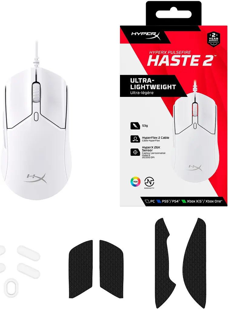 Комп'ютерна миша HyperX Pulsefire Haste 2 RGB USB-A USB білий teh0013998 - фото 2