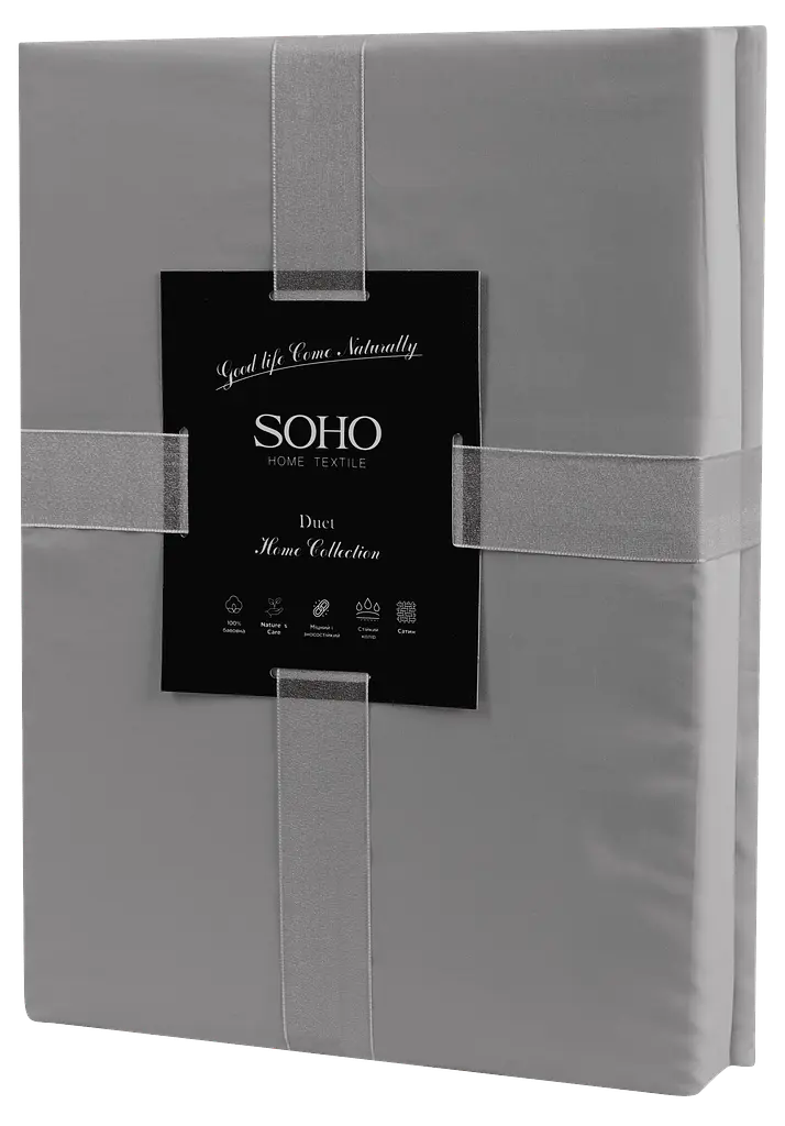 Комплект постільної білизни Євро Duet 200х230 см Grey/Graphite SOHO pbe0050810 - фото 3