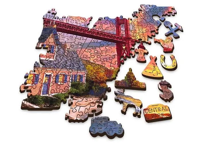 Пазл Trefl дерев'яний фігурний Захід сонця над Золотими воротами 1000 ел. (20164) - фото 3