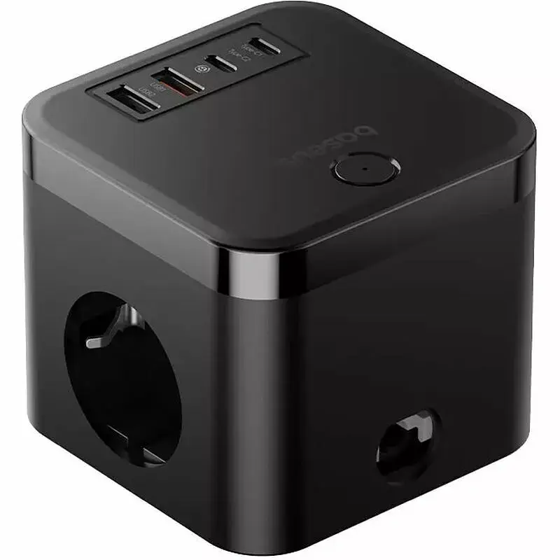 Мережевий зарядний пристрій Baseus Power Combo Cube Power Strip 3AC+2USB+2Type-C 30W 1.5m  E00066400117-00 Black - фото 4