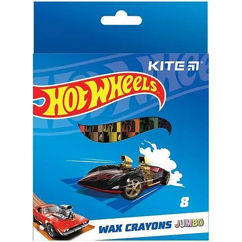 Мел восковий, 8 кольорів Jumbo Hot Wheels HW24-076 Kite - фото 4