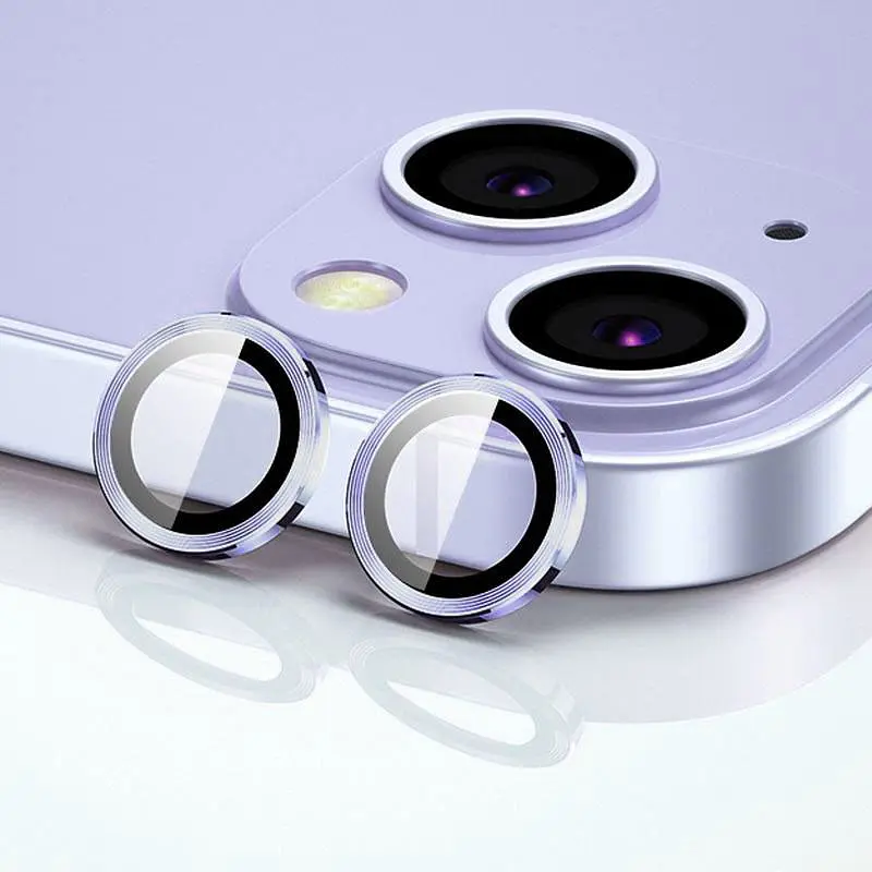 Защитное стекло Metal Classic на камеру (в упак.) для Apple iPhone 15 (6.1) / 15 Plus (6.7) Голубой / Light Blue - фото 7