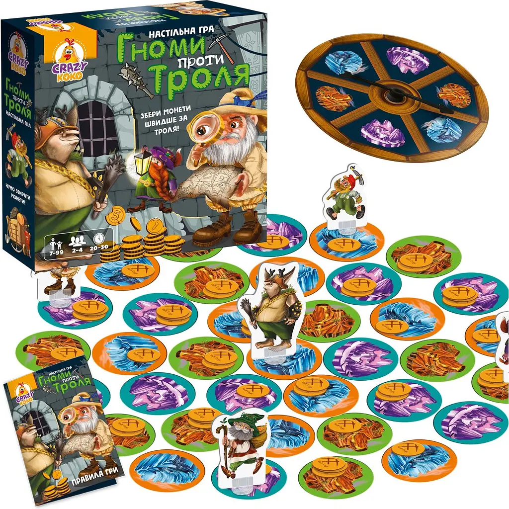 Гра настільна розважальна Vladi Toys Crazy Koko Гноми проти троля (VT8055-36)  - фото 2