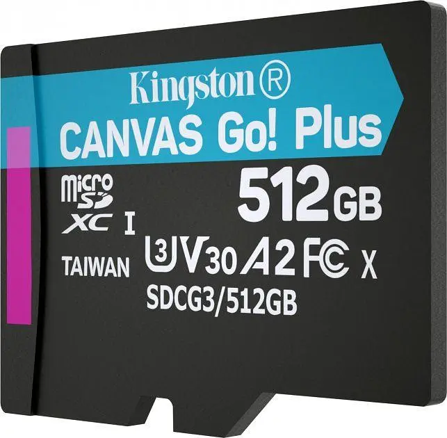 Карта пам'яті KINGSTON microSDXC Canvas Go Plus 512Gb Class 10 UHS-I/U3 (SDCG3/512GBSP) без SD адаптера [70328] - фото 3