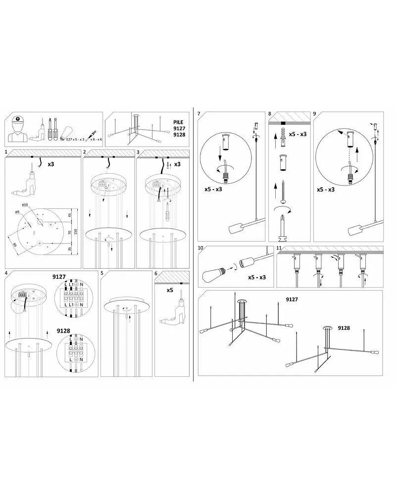 Люстра підвісна Nowodvorski 9127 Pile - фото 3