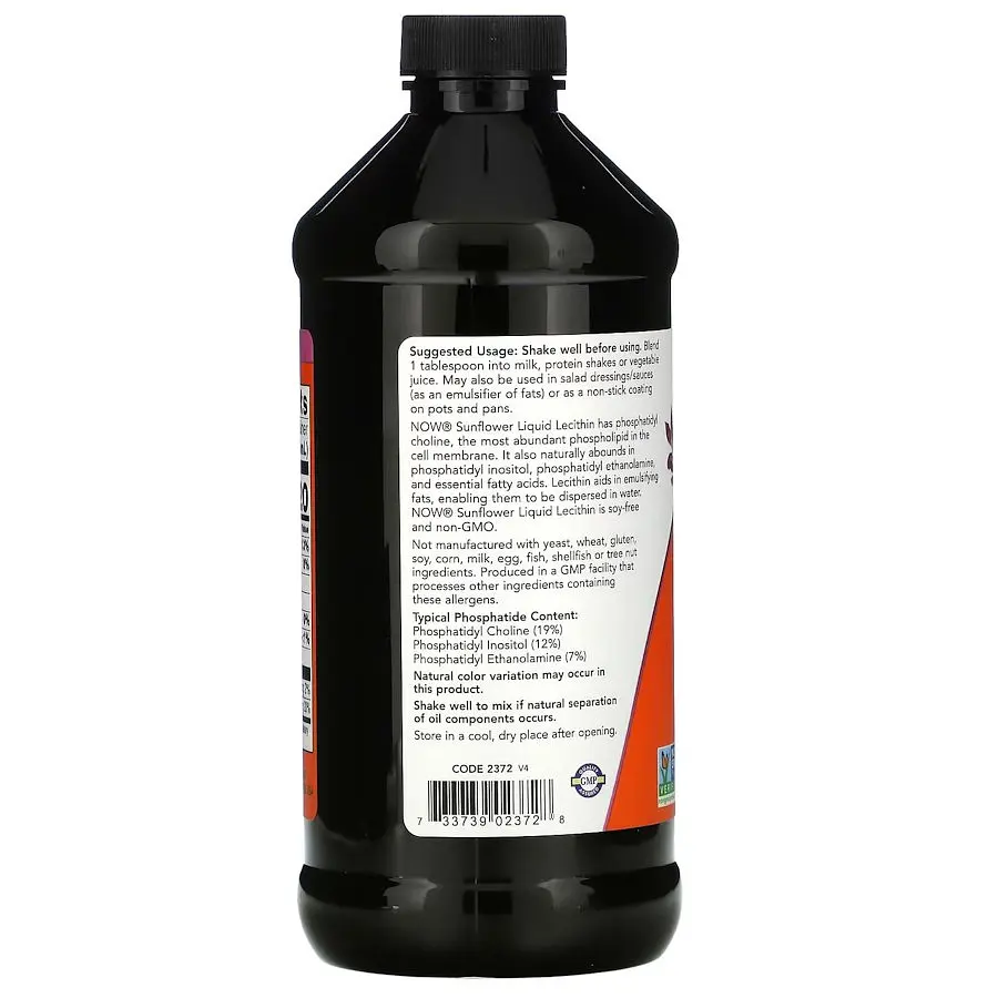 Натуральна добавка NOW Sunflower Lecithin Liquid, 473 мл - фото 3