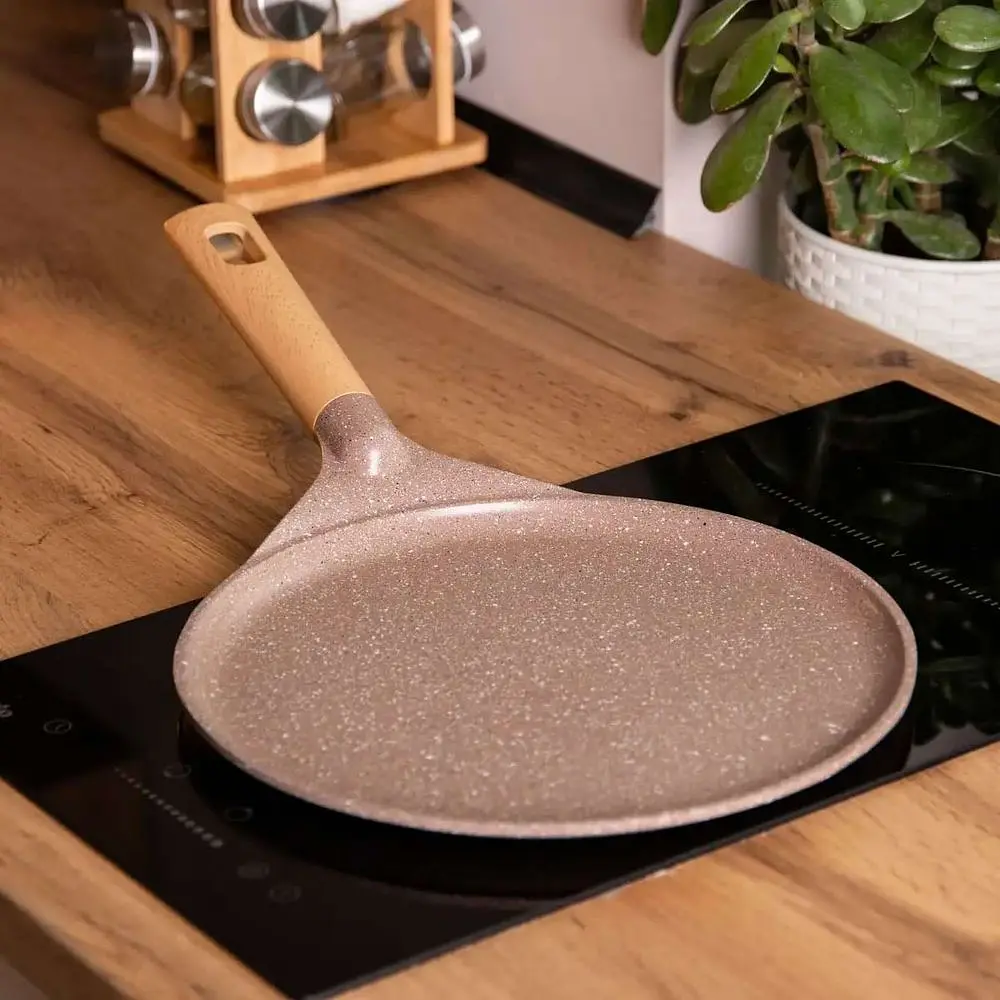 Сковорода для млинців MGC з мармуровим антипригарним покриттям 22 см, кавовий MGC HP-4-427CO - фото 2