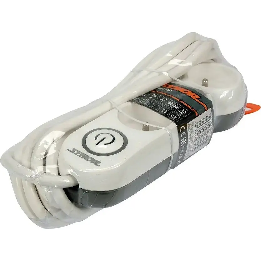 Подовжувач мережевий Sthor 5 м 3 гнізда і вмикач 3-жильний 1.5 мм² з заземленням білий (72352) - фото 4