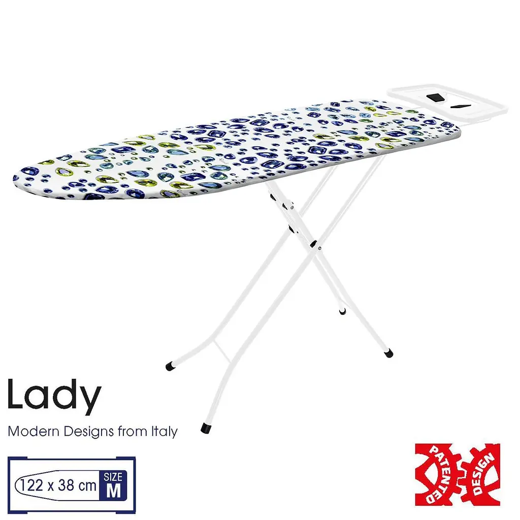 Дошка для прасування Casa Si Lady 122x38 White/Blue Crystals (CS93574R267), Білий - фото 2