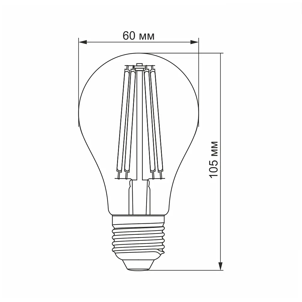 Светодиодная лампа Videx Filament A60FA 10W E27 2200 K (VL-A60FA-10272) - фото 3