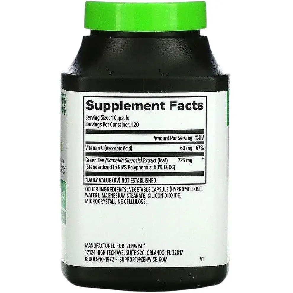 Экстракт зеленого чая Zenwise Health Green Tea Extract 120 капсул - фото 2