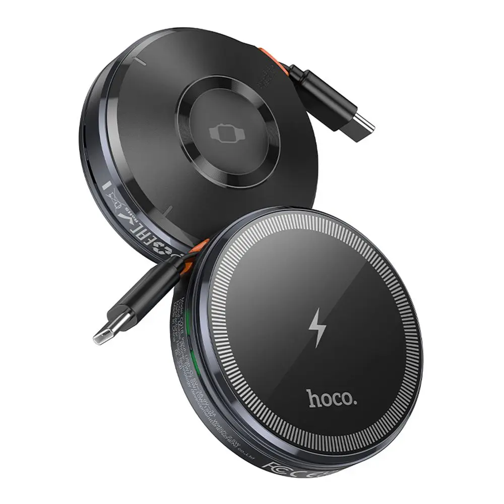 Бездротовий зарядний пристрій Hoco CQ18 2-in-1 15W MagSafe 7.5W Grey (36162_3606816) - фото 2