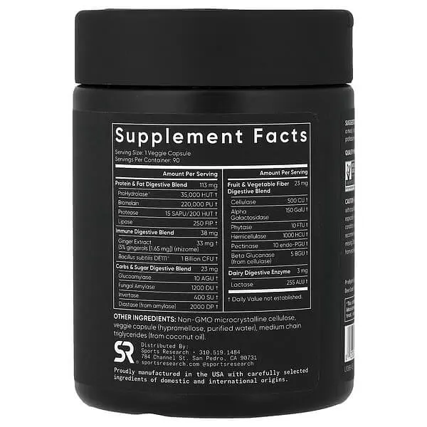 Ензими Digestive Enzymes + Probiotic 90 капсул Sports Research vit0006026 - фото 2