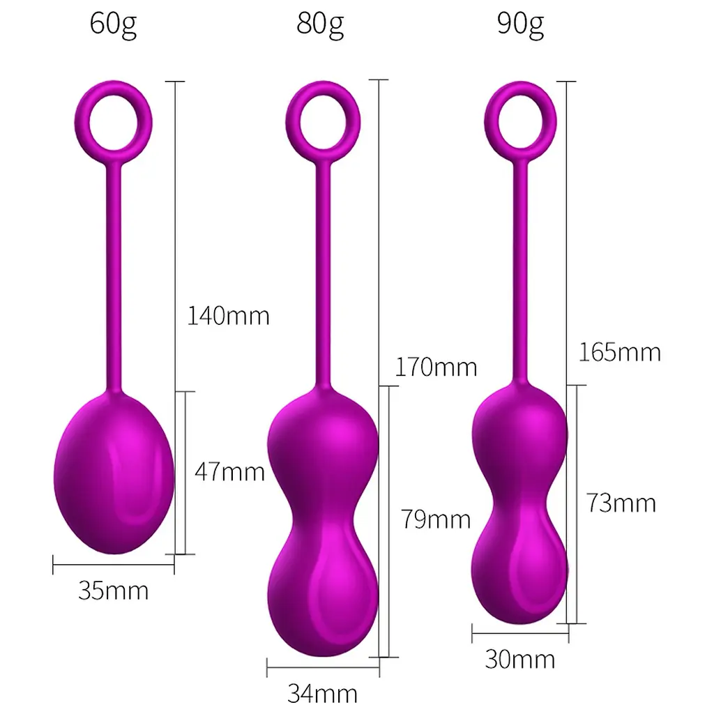 Набір вагінальних кульок Foxshow Kegel Balls Set, 3 шт., фіолетовий - фото 12