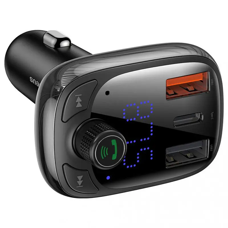 АЗП FM модулятор S-13 36W (2USB-A/1C) (CCMT000101) Чорний Baseus teh0029941 - фото 3