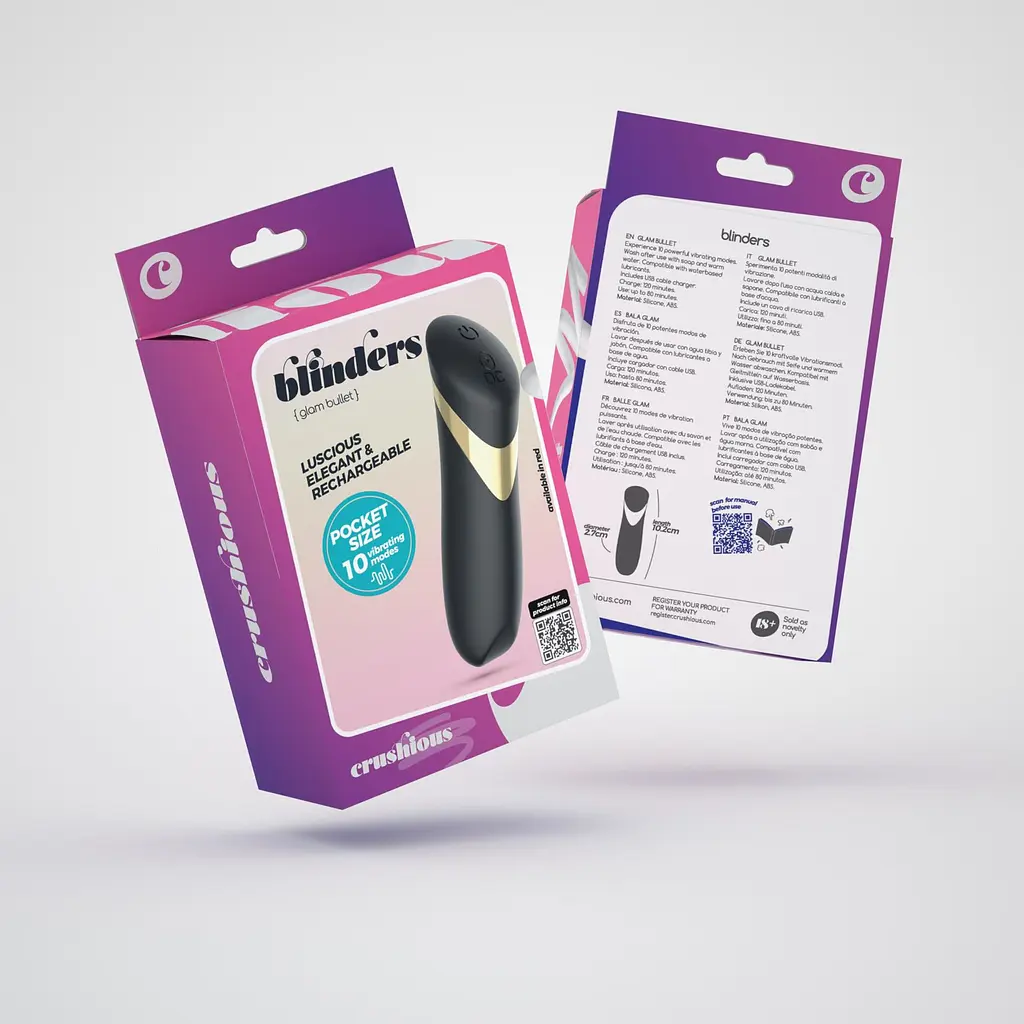 Мини-вибратор Crushious Blinders 10.2 см (черный) - фото 13