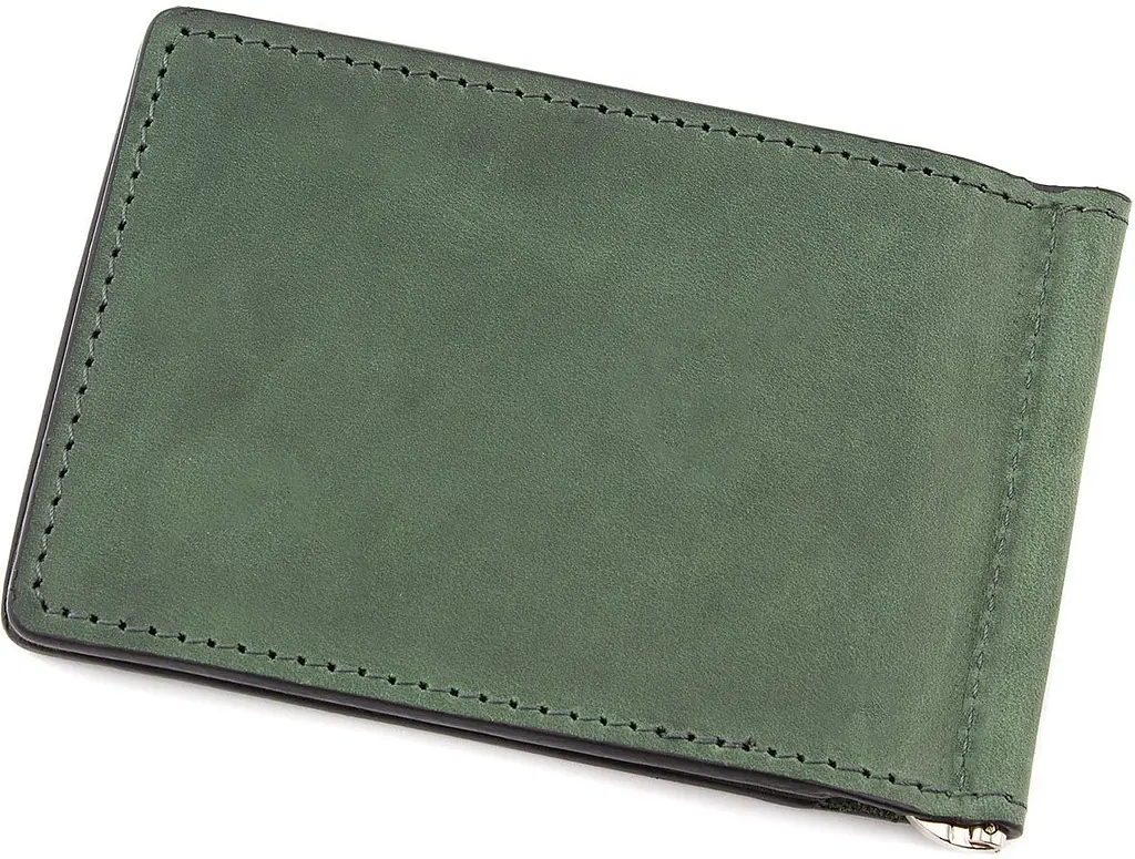 Шкіряний чоловічий затискач для грошей GRANDE PELLE 12х8х1 см acs0027525 - фото 2