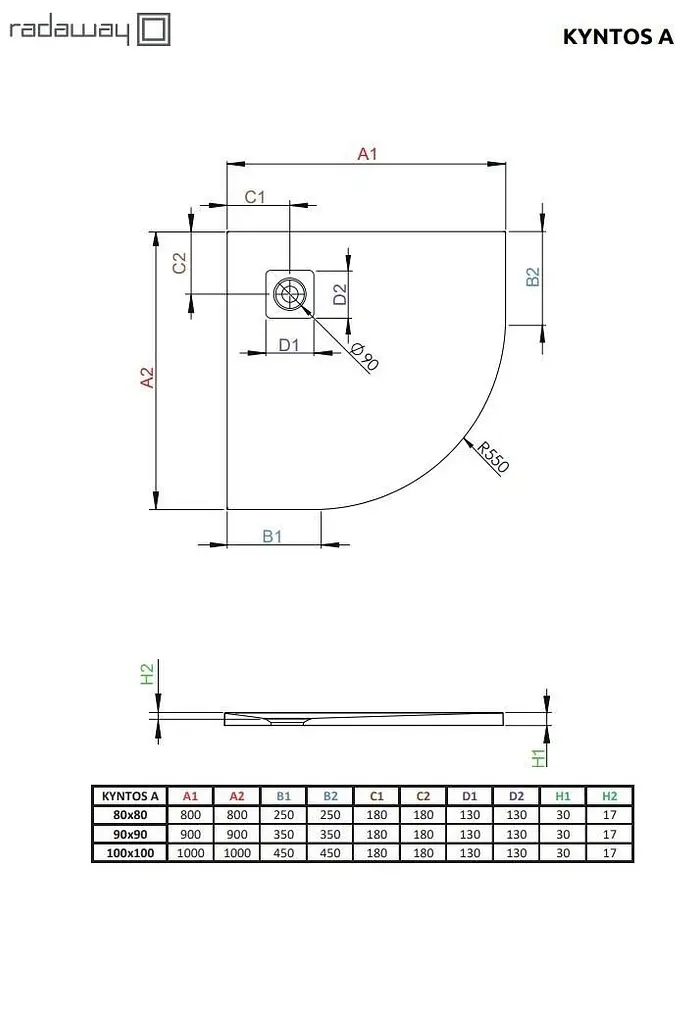 Душевой поддон Radaway Kyntos A 80x80 HKA8080-04 - фото 2
