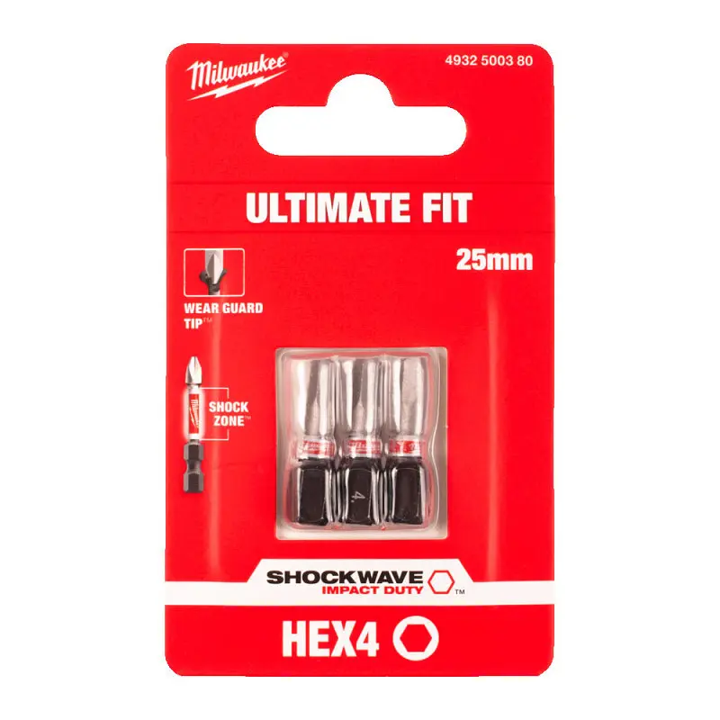 Біта SHOCKWAVE MILWAUKEE, Hex4, 25мм, (3шт) - фото 2