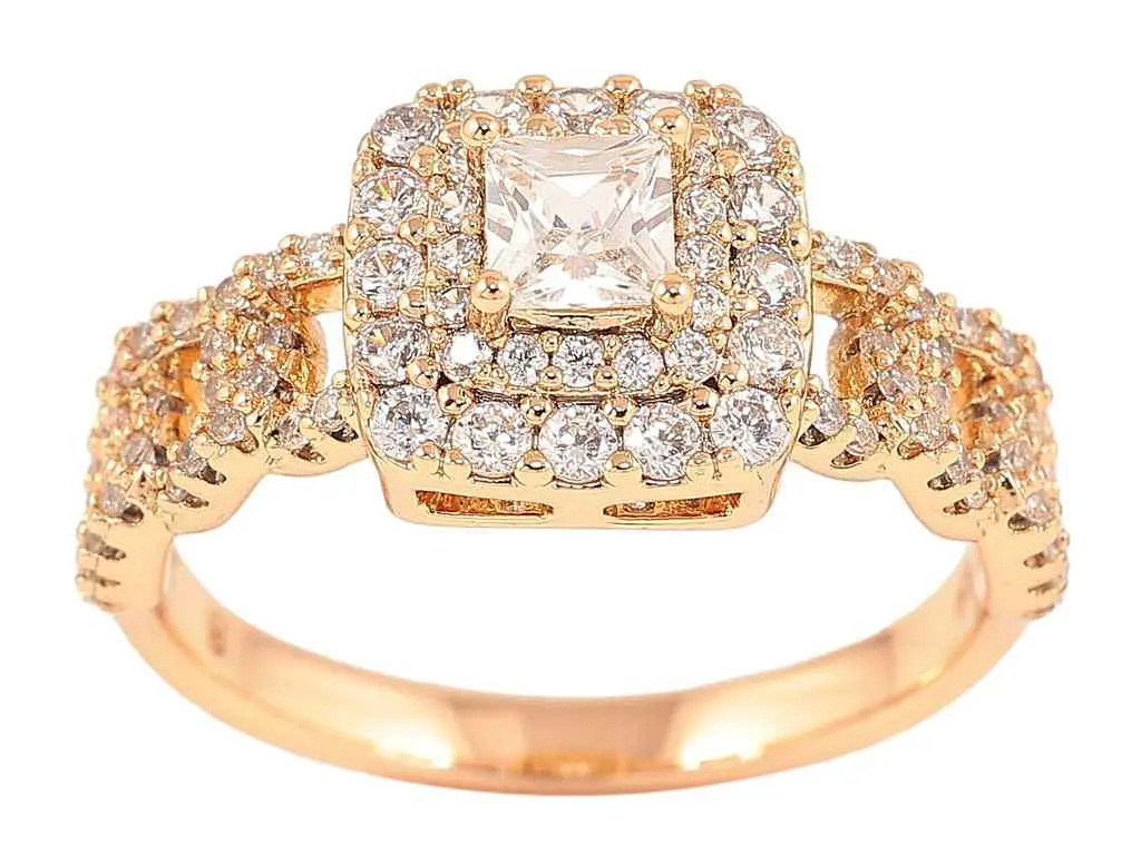 Каблучка XUPING Позолота 18K "Інкрустація цирконієм" (257278) р.18.5