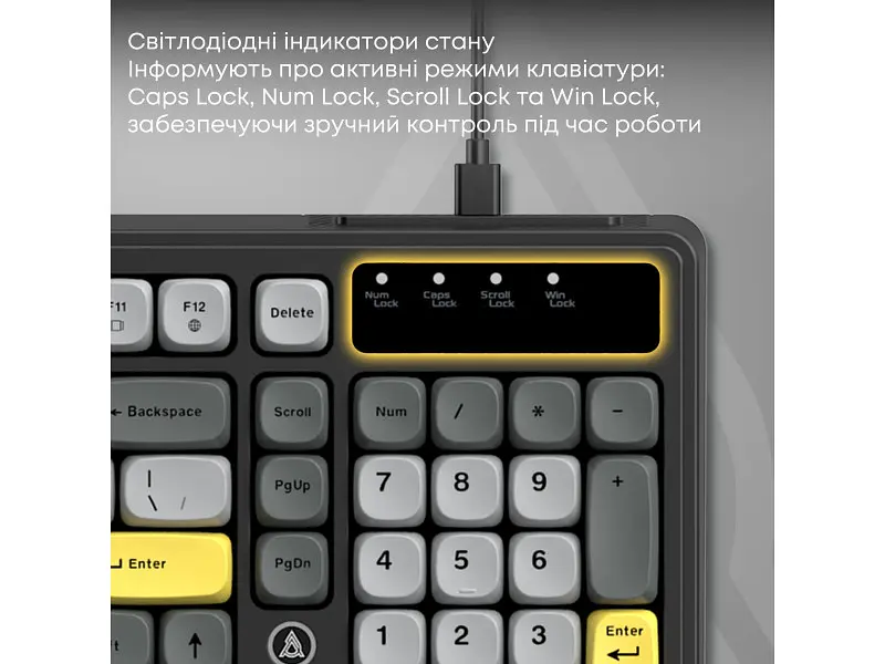 Клавіатура Ajazz AF98 Black USB-C Black Gray Yellow (AF98-BGY) - фото 9