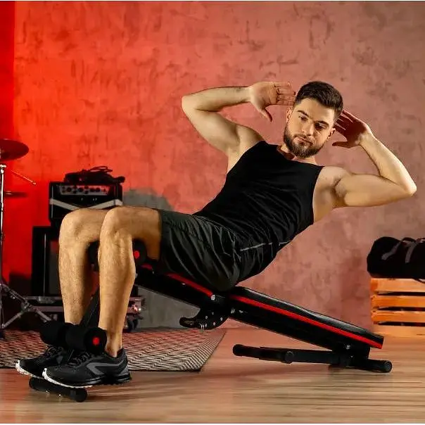 Скамейка тренировочная Hop-Sport HS-1010 Pro универсальна для жима и пресса. - фото 5