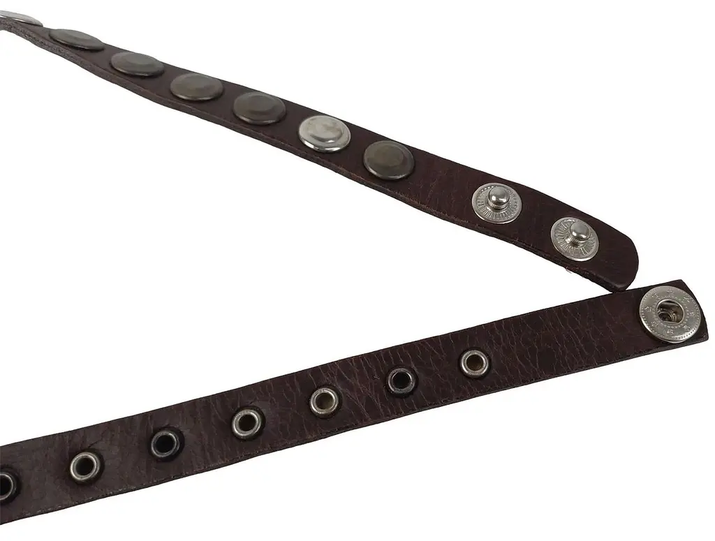 Ремінь жіночий вузький шкіряний Vanzetti вінтажний поясок із заклепками Темно-коричневий - фото 5