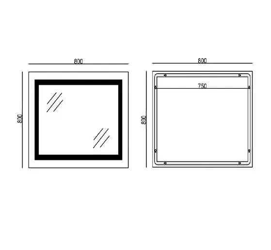 Дзеркало Mixxus WARM MR02-80x80 з LED Touch, Anti-fog, димером, регулюванням яскравості, годинником (MI6934) - фото 5