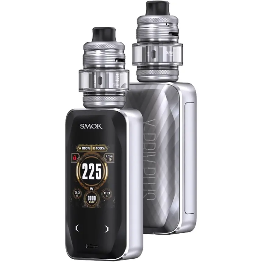 Електронна сигарета Smok X-PRIV Plus 225W with TF-D Sub-ohm Tank 5.5ml Kit Silver Lines (18834) - фото 3
